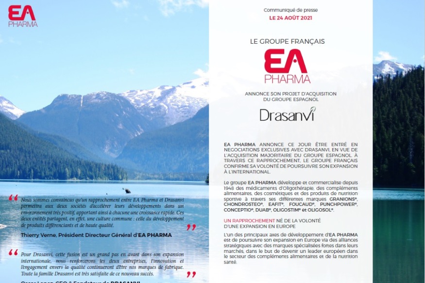 Le groupe français EA PHARMA rachète le laboratoire Espagnol Drasanvi.