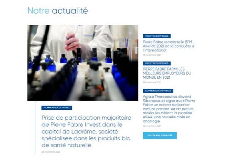 Le groupe Pierre Fabre prend la majorité de Ladrôme laboratoire.